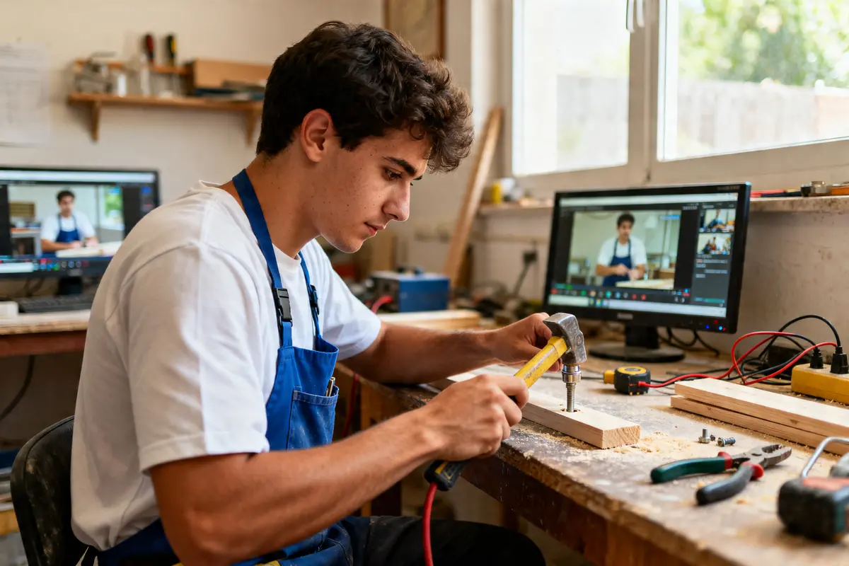 pexels-michal-pech-213601-757318 (1) Jeune homme réalisant bricolage devant ordinateur pour formation bricolage institutdubricolage.com en ligne.