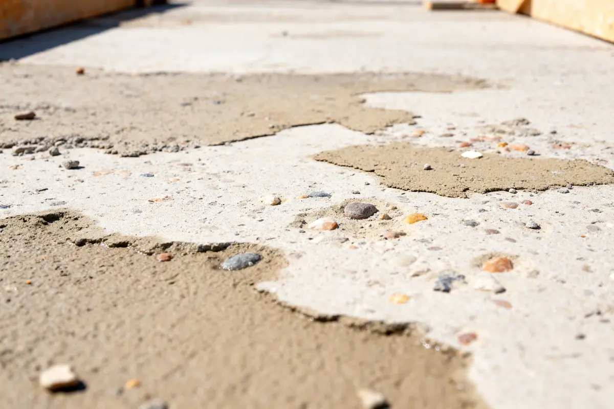 Surface de béton désactivé texturé en gros plan pour déterminer beton desactive prix du m2