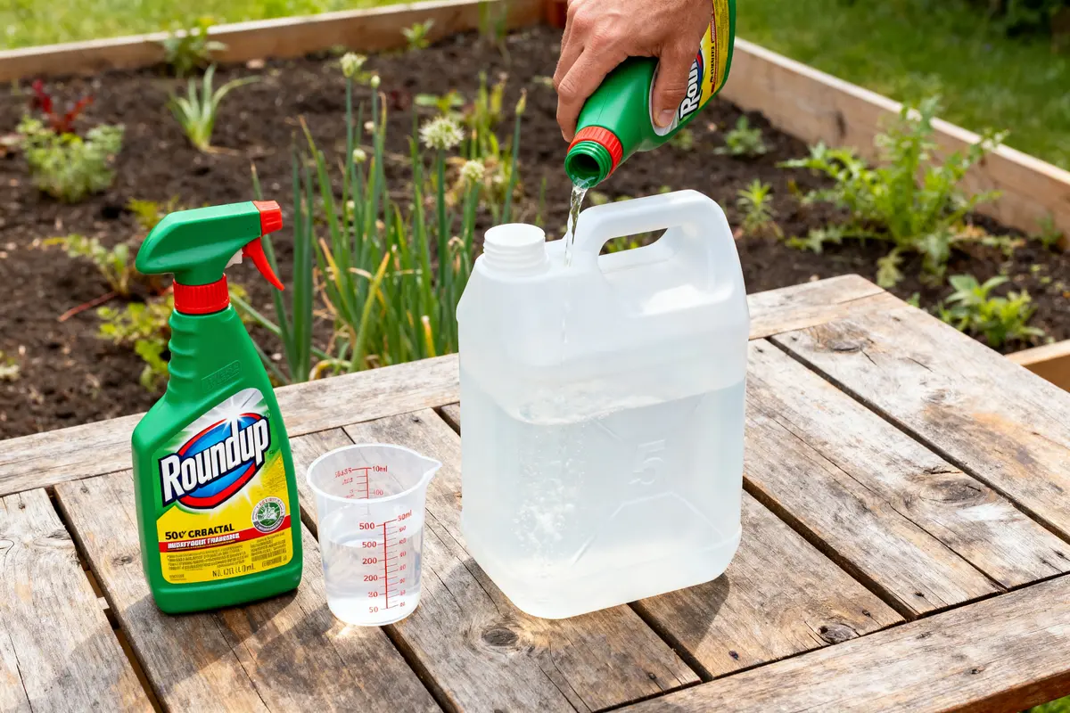 Dosage de Roundup pour 5 litres d’eau : quantités exactes à respecter